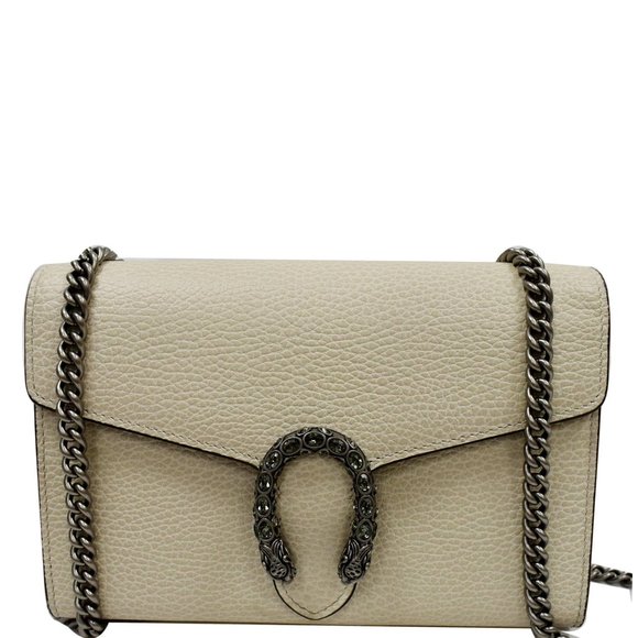 Gucci Dionysus Mini Chain White Leather Handbag Off White